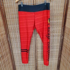 ♤ Chicago Blackhawks NHL Team Logo Leggings Size Large Red Black